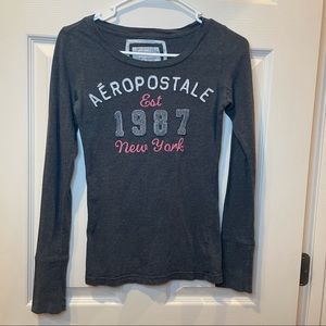 Gray Aeropostale Long Sleeve Tee